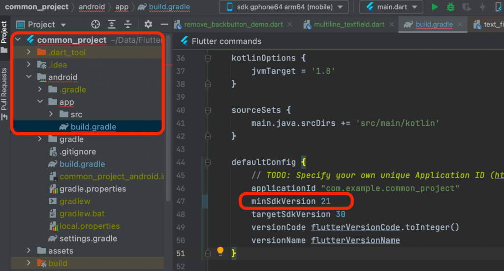 change android minsdkversion for projects before flutter 2.8. update